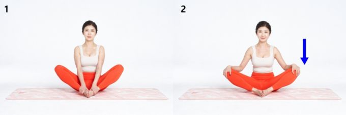 대내전근 스트레칭 단계별 동작. /사진=자생한방병원