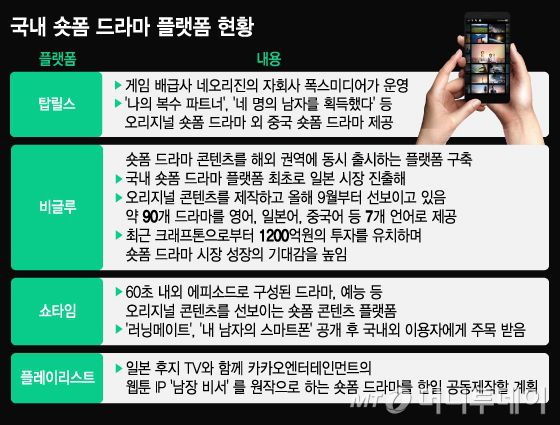 국내 숏폼 드라마 플랫폼 현황/그래픽=김지영