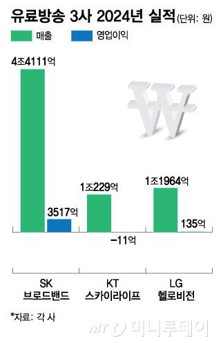 유료방송 3사 2024년 실적/그래픽=김현정