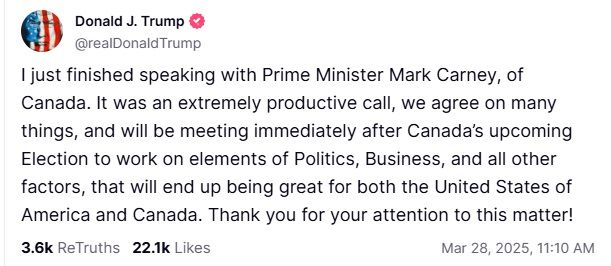 /도널드 트럼프 미국 대통령의 소셜미디어 트루스소셜 캡쳐.