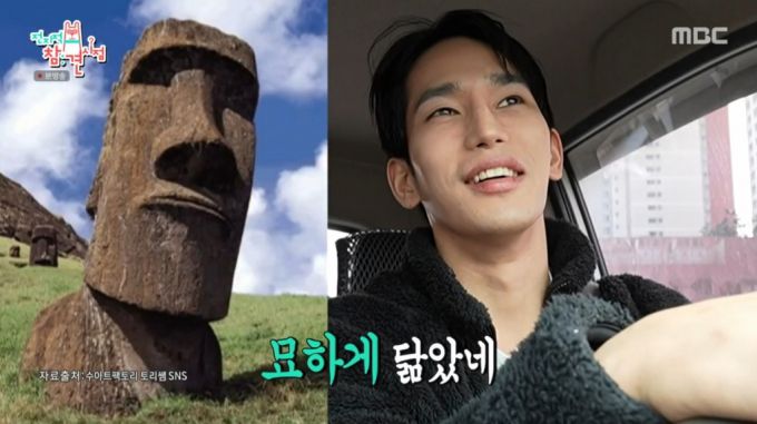 육준서의 닮은꼴로 모아이석상이 언급됐다.  /사진=MBC '전지적 참견 시점' 캡처