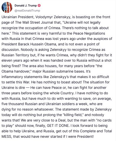 /사진=도널드 트럼프 미국 대통령 트루스소셜