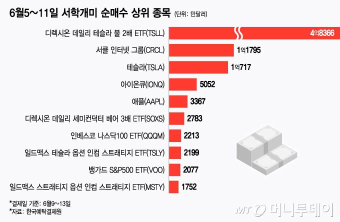 6월5~11일 서학개미 순매수 상위 종목/그래픽=윤선정