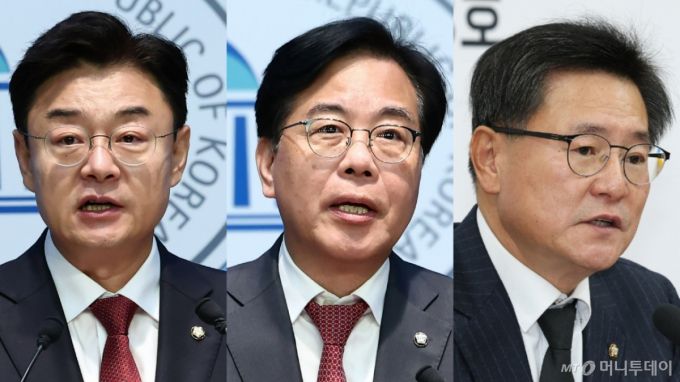 국민의힘 원내대표 선거에 출마한 김성원·송언석·이헌승 국민의힘 의원(왼쪽부터. 가나다순)/사진=뉴스1