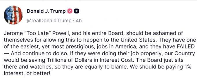 /사진=도널드 트럼프 미국 대통령 트루스소셜