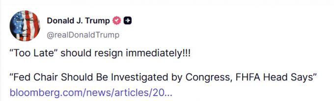 /사진=도널드 트럼프 미국 대통령 트루스소셜