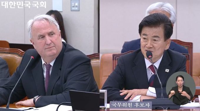인요한 국민의힘 의원이 14일 오전 국회 외교통일위원회의 정동영 통일부 장관 후보에 대한 인사청문회에서 질의하는 모습. / 사진=국회방송