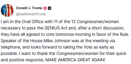 /사진=도널드 트럼프 미국 대통령 트루스소셜