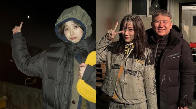 배우 이나은이 자신의 복귀작인 ENA 드라마 '아이쇼핑'의 촬영 현장 컷을 공개했다.  /사진=이나은 인스타그램