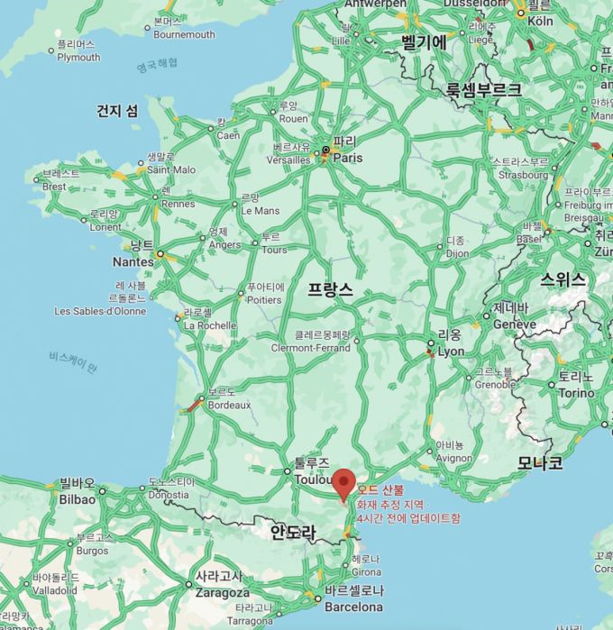 오드 산불 발생 지점/사진=구글맵