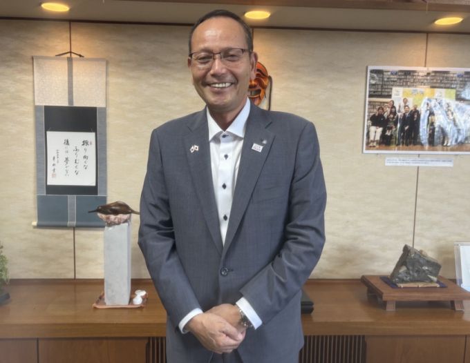 오쿠 마사치카 일본 오카야마현 나기초장이 지난 7일 일본 나기초 사무소에서 머니투데이 더300[the300]과 인터뷰를 하고 있다. / 사진=김인한 기자