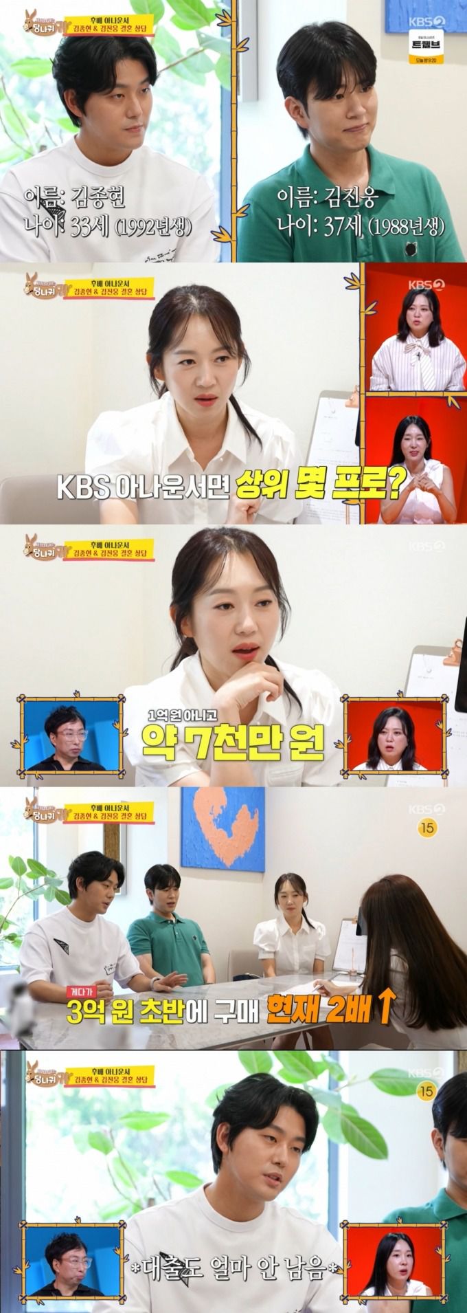 결혼 면접을 보는 김종현 아나운서. /사진=KBS 2TV '사장님 귀는 당나귀 귀' 캡처