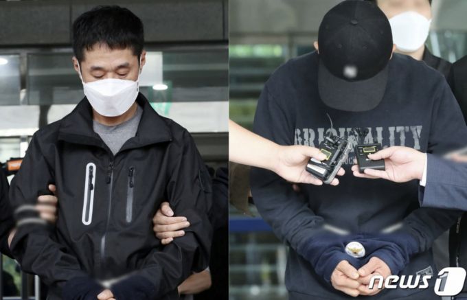 대전 국민은행 권총 강도 살인 사건의 피의자 이승만(왼쪽)과 이정학이 검찰로 송치되고 있다/사진=뉴스1