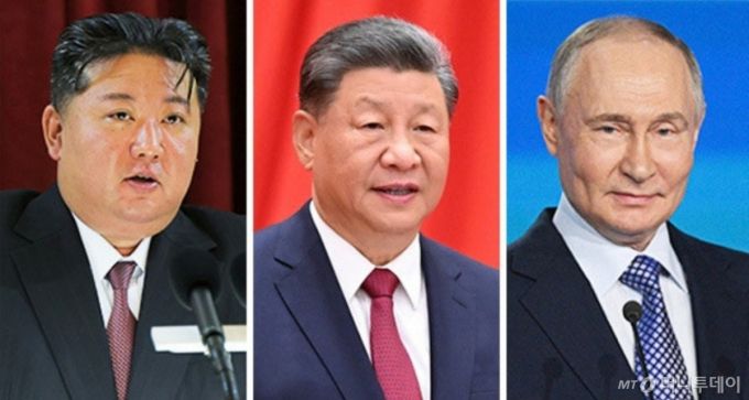 김정은 북한 노동당 총비서, 시진핑 중국 국가주석, 블라디미르 푸틴 러시아 대통령 / 그래픽=뉴스1