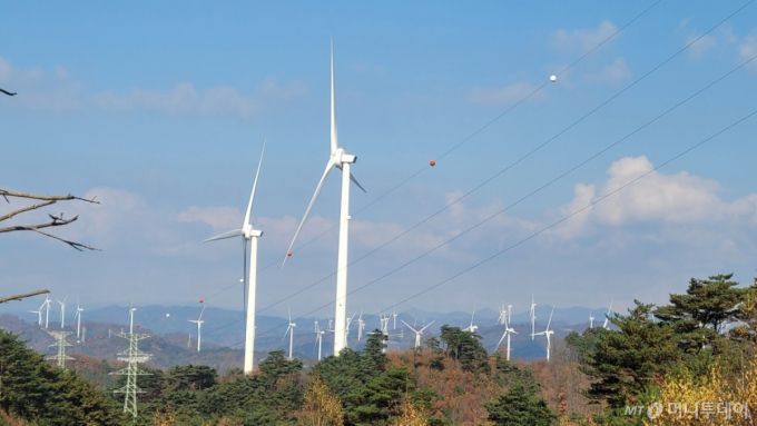 경상북도 영양군 일대 풍력단지 전경/사진=권다희 기자