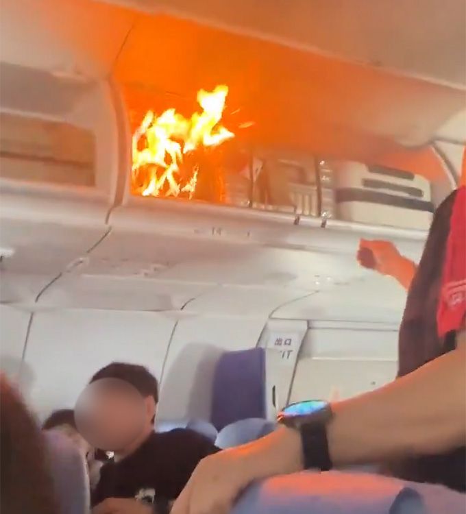 중국 항저우에서 인천으로 향하던 중국국제항공(에어차이나) 여객기가 기내 보조배터리 화재로 상하이에 비상 착륙했다./사진=엑스(X·옛 트위터)