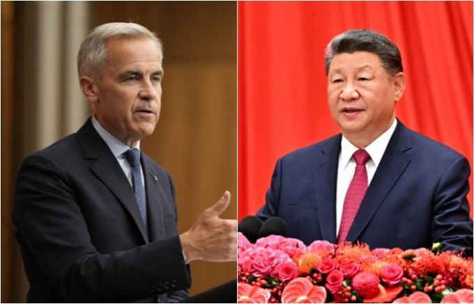 마크 카니 캐나다 총리(왼쪽)와 시진핑 중국 국가주석 /AP=뉴시스(왼쪽), 신화=뉴시스