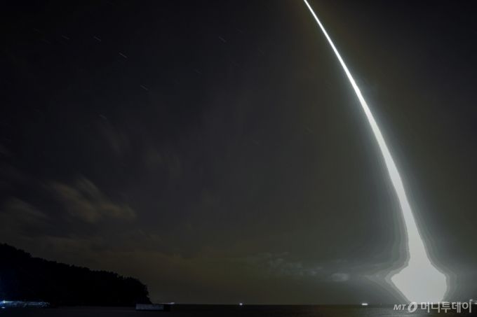 누리호 4호가 발사 후 그린 궤적 사진 /사진=한국항공우주연구원