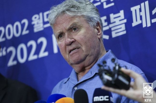 2002 월드컵 20주년 기념 2022 KFA 풋볼 페스티벌 서울에서 거스 히딩크 감독이 언론 인터뷰하고 있다. /사진=대한축구협회