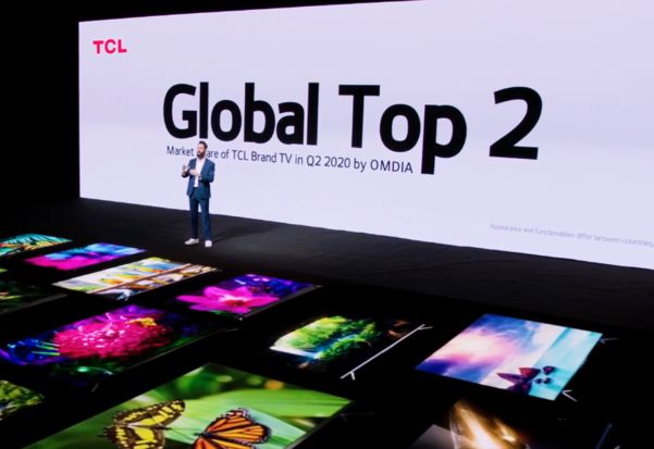 중국 TCL이 지난해 2분기 세계 TV 출하량 2위를 차지했다고 설명하고 있다. /CES 홈페이지