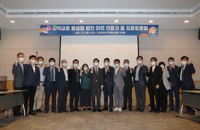 지난 3일 서울 전경련회관에서 열린 '지역 금융 활성화 방안 전문가 토론회' 참석자들이 기념촬영을 하고 있다./충남도 제공