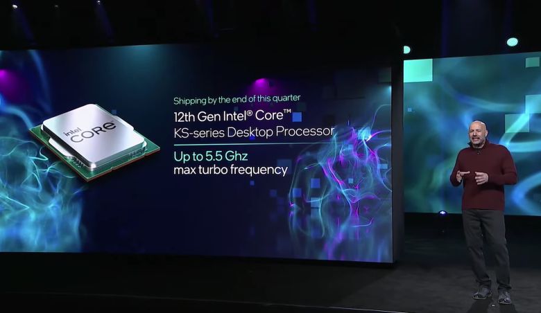 그레고리 브라이언트 인텔 수석 부사장 겸 클라이언트 컴퓨팅 그룹 총괄이 12세대 코어i 프로세서를 소개하고 있다. /CES 생중계 캡쳐