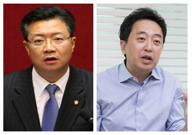 국민의힘 대선 선거대책위원회 정무대응실장이던 정태근 전 의원(왼쪽)과 전략기획실장이던 금태섭 전 의원. /연합뉴스·조선DB