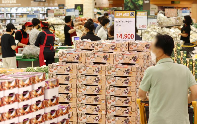 서울의 한 대형마트에서 장을 보는 시민의 모습./연합뉴스