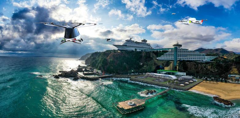 대우건설이 구상하는 UAM 관광 및 카고드론 활용 버티포트./대우건설 제공