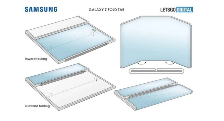 삼성전자가 지난 2021년 특허를 낸 갤럭시Z 폴드 탭 구조./렛츠고디지텅