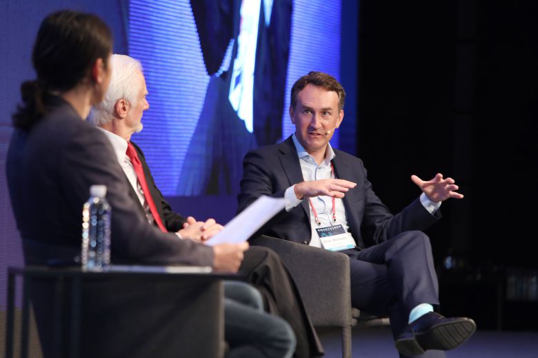 에릭 앨리슨 조비에비에이션 제품 책임자(부사장)가 21일 ‘스마트클라우드쇼 2023’ 패널토론에서 발언하고 있다./조선비즈