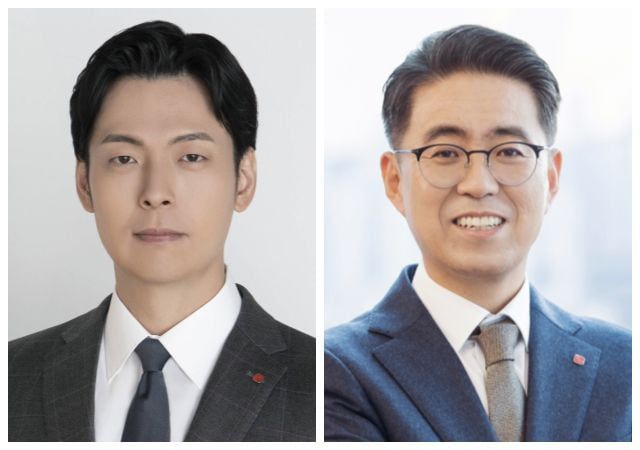 신유열 롯데지주 미래성장실장(왼쪽)과 노준형 롯데지주 ESG경영혁신실장. /롯데 제공