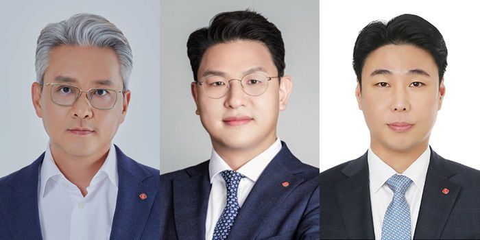 롯데그룹 40대 대표이사. 우웅조 롯데헬스케어 대표, 이원직 롯데바이오로직스대표, 정현석 에프알엘코리아 대표. /롯데그룹