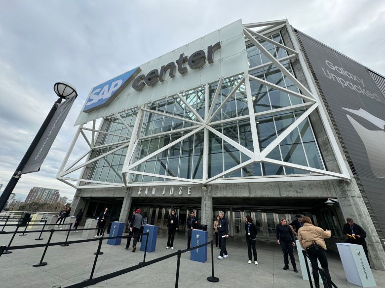 삼성 갤럭시S24 언팩이 열리는 SAP 센터 행사장 내부로 들어가는 출입구./새너제이=윤진우 기자