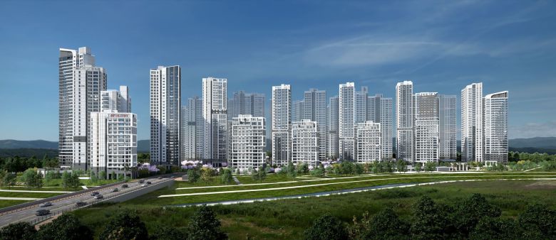 대전 힐스테이트 도안리버파크 전체 투시도. /현대건설 제공
