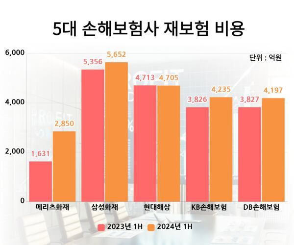 주요 손보사 재보험 비용 추이 / IT조선
