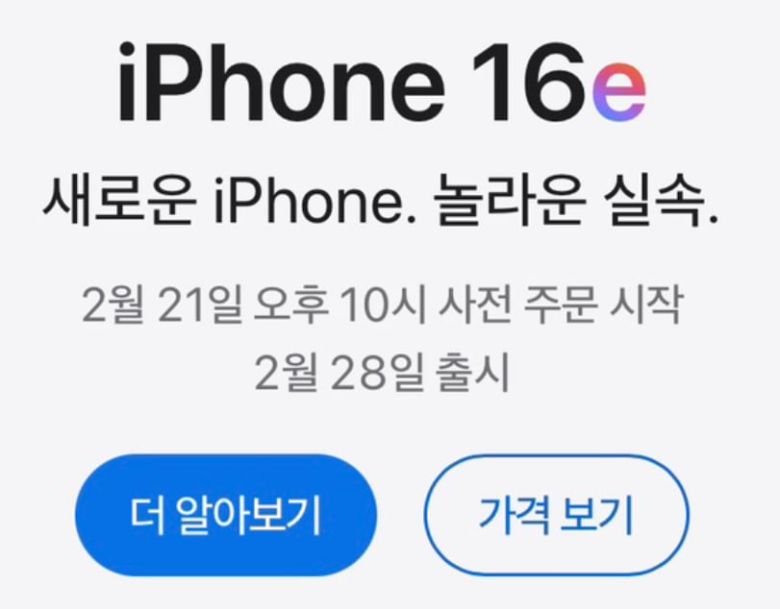 애플 홈페이지에 올라온 '아이폰16e' 홍보 문구. 애플은 '놀라운 실속'이라는 타이틀로 제품을 홍보하고 있다. /애플 홈페이지 캡처