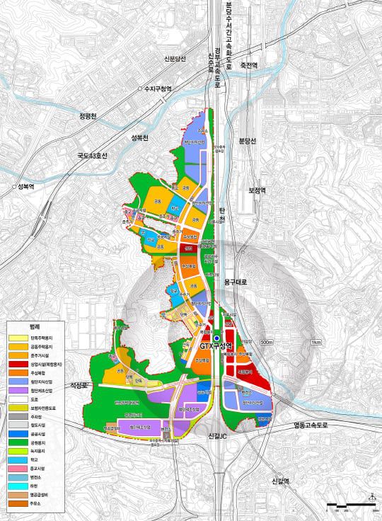 용인 플랫폼시티 도시개발사업 토지이용계획도. /경기도 제공