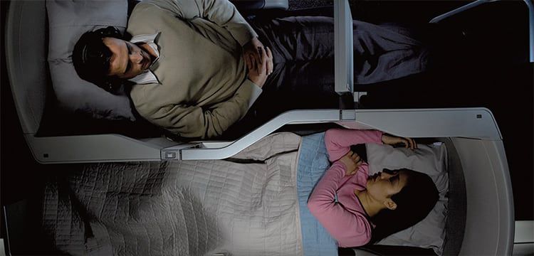 탠저린이 세계 최초로 고안한 영국항공의 평면 침대형 비즈니즈석. /탠저린