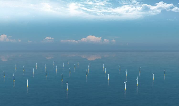 뷔나에너지의 한국 사업 중, 2026년 하반기 착공 예정인 태안 해상 풍력발전 가상 이미지. /뷔나에너지