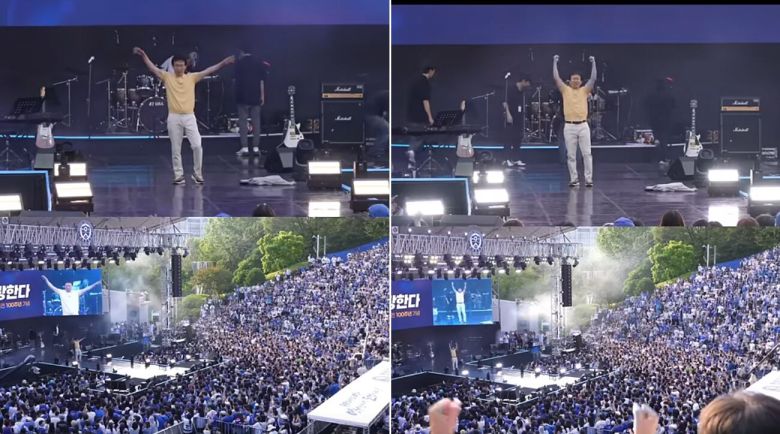 유튜브 ‘74년도 연세대 응원단장 임성훈 님의 죽지 않은 응원력’ 영상 캡처