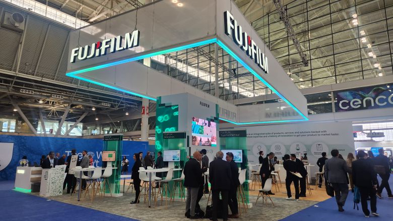 16일(현지 시각) 바이오USA 행사장 내 후지필름 전시 부스 앞. /보스턴=허지윤 기자