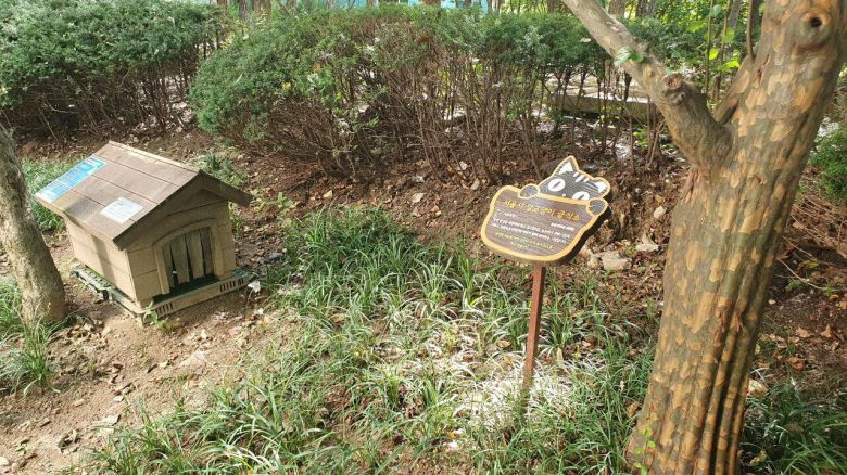 서울 마포구 평화의공원에 있는 서울시 길고양이 급식소 /유병훈 기자