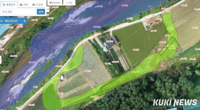 충남도가 최신 공간정보기술을 활용해 공유재산 구역 확대 및 점유현황을 확인하고 있는 모습.