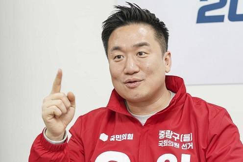 국민의힘 서울 중랑구을 이승환 예비후보(전 정무수석실 행정관). 사진=임형택 기자
