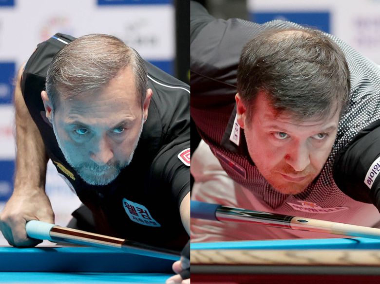 세미 사이그너(왼쪽)와 륏피 체네트가 우승 상금 2억원이 걸린 결승전을 펼친다. PBA 제공