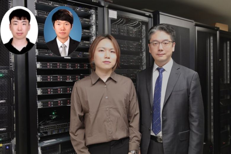 (왼쪽부터)윤희용 박사과정, 한동형 박사과정, 오세연 박사과정, 김민수 교수. KAIST