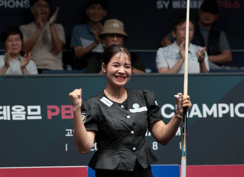 ‘캄보디아 특급’ 스롱 피아비(우리금융캐피탈)는 김가영에게 강한 면모를 보였다. PBA 제공