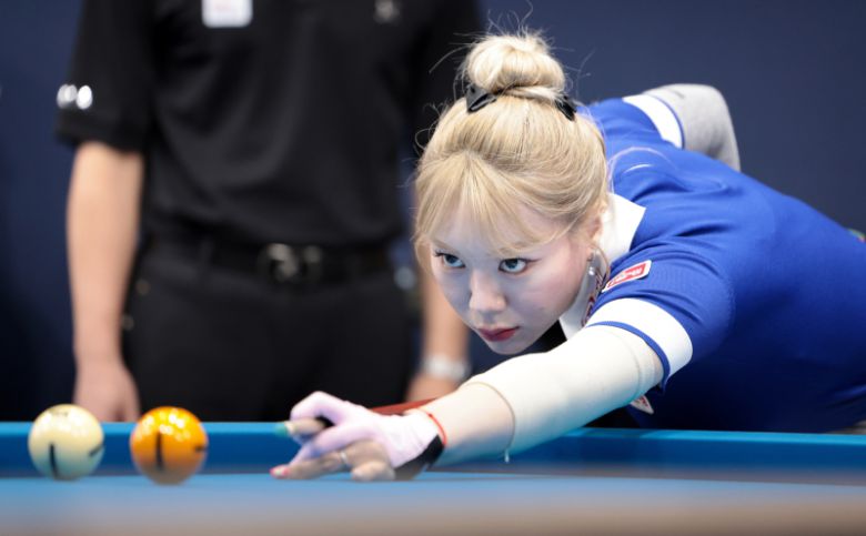 김예은(웰컴저축은행)이 김보미를 꺾고 4강에 올랐다. PBA 제공