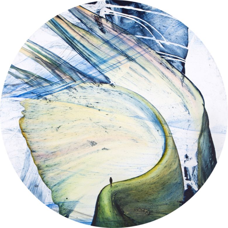 김가을 파동(波動) 시선2  Ø76cm 종이위에 혼합재료 2025